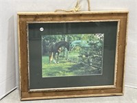 Rustic Wood Framed Print - Horses