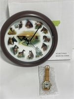 Horse Clock and Matching Wrist Watch