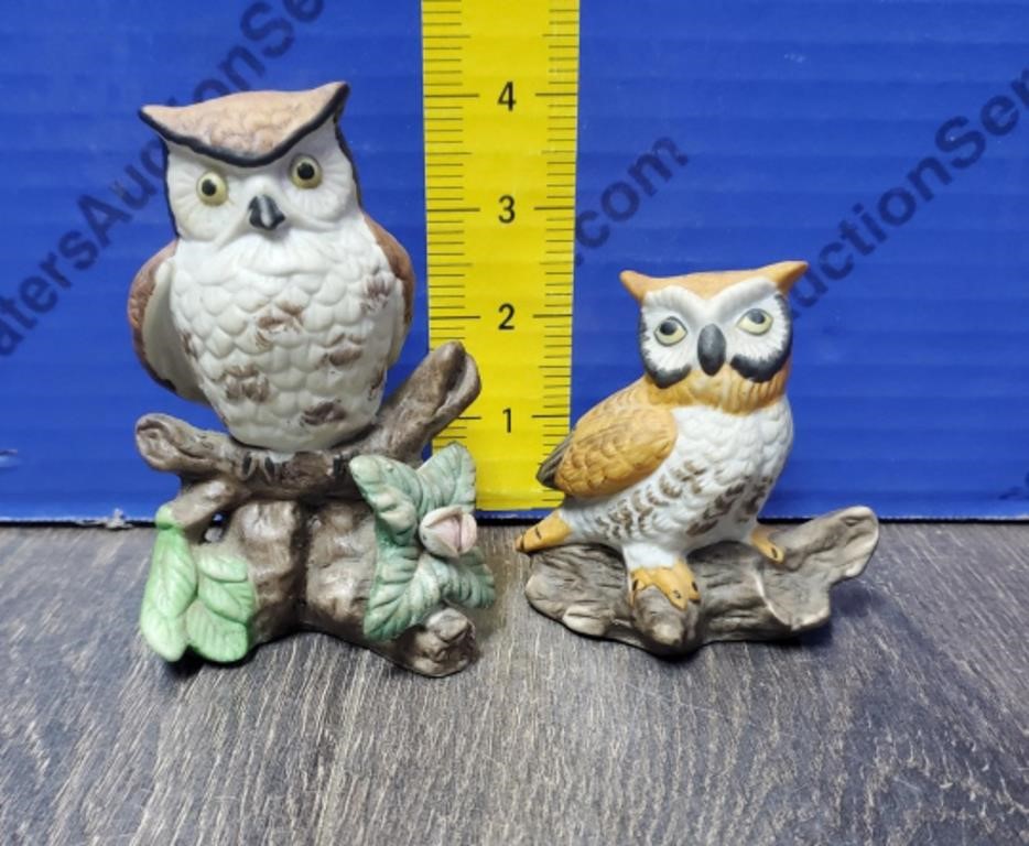 Porcelain Owl Figurines.