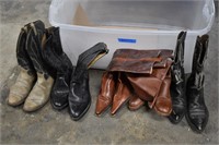 5 Pair of Western Boots in Tote