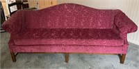 Red Crushed Velvet Sofa