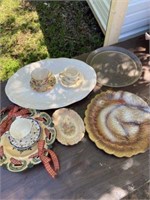 Group of Platters & Tea Cups