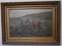 L. L. Borlland Landscape w/ Horses O/C