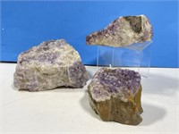 3 Pieces of Rock with Amethyst - found North Bay