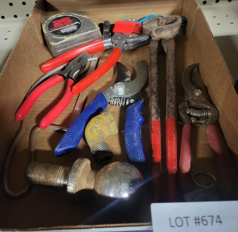 FLAT OF ASSORTED HAND TOOLS AND MORE
