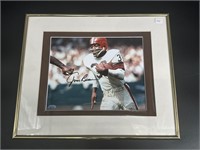 8X10 DOUBLE MATTED FRAMED JIM BROWN GTSM SIGNED