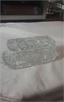 2 vintage decorative glass Butter dishes