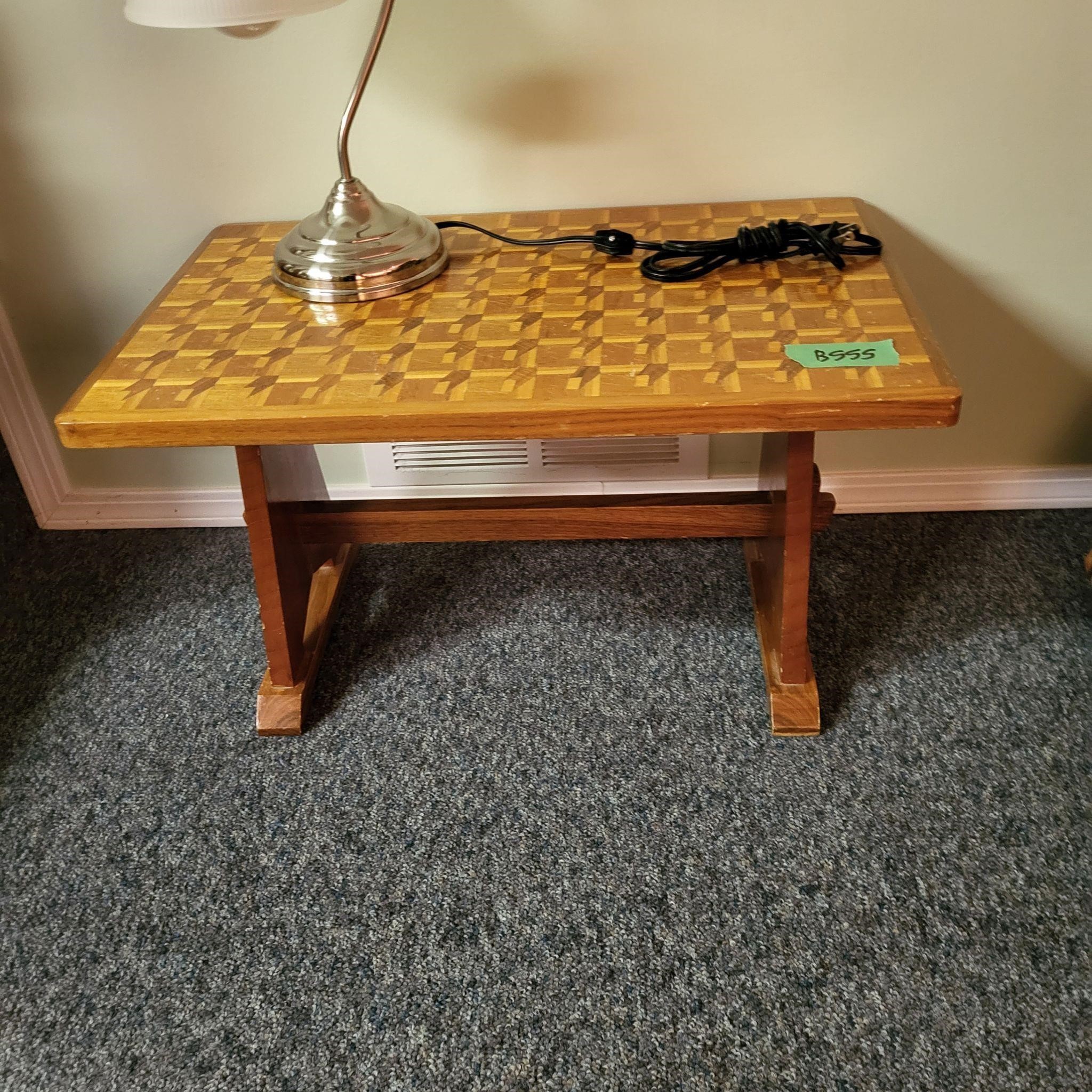 B555 Interesting Wood pattern side table