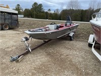 16' Flat Bottom Boat And Trailer