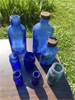 8 Blue Jars