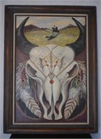 Adell Langdon Oil Canvas "The Skull"