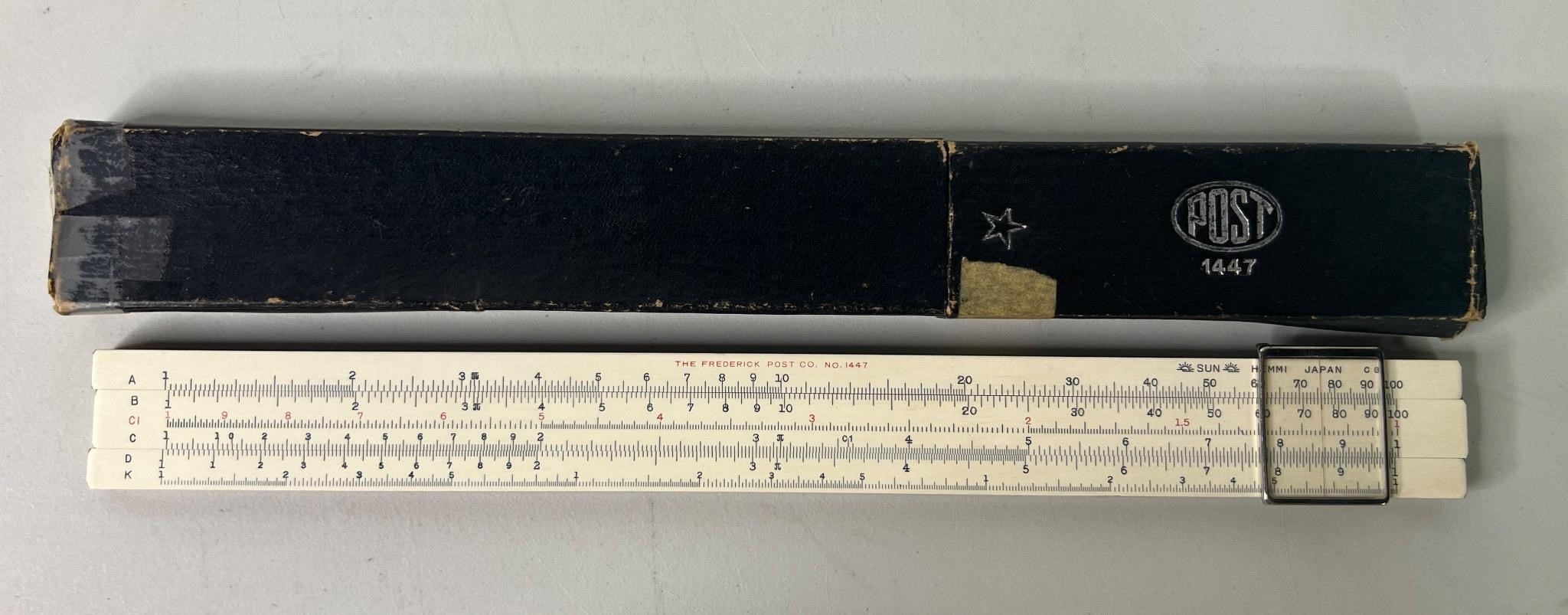 The Frederick Post Co. No 1447 Slide Rule with Box