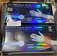 2 NIP RX PRO BLACK NITRILE GLOVES SIZE XL