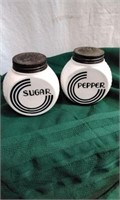 Fire King Pepper and sugar shakers