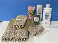 3pc Towel Set plus Bodywash, Bath Foam, Shower