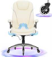 COLAMY High Back Office Chair (Ivory)
