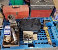 PALLET OF TOOL BOXES AND MORE