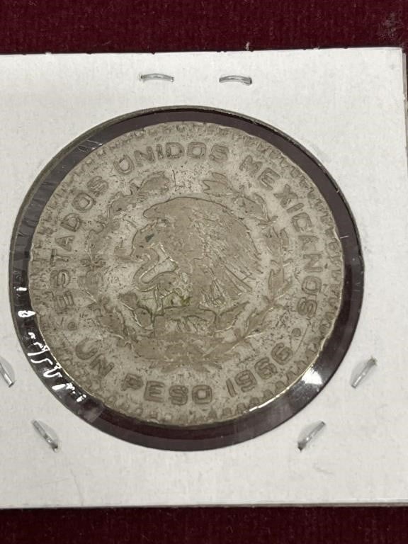 1966 Mexico One Peso Coin