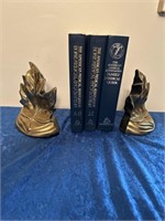 Medical books & heavy bookends