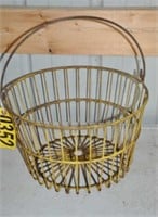 Antique wire egg basket, 14" dia