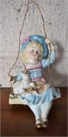 Rare Bisque Figure for Hanging Oil Lamp