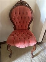 Antique red velvet chair