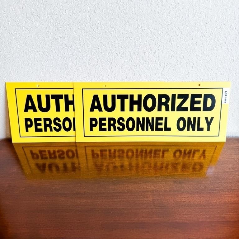 (Set of 2) "AUTHORIZED PERSONAL ONLY" Signs