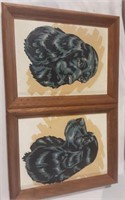Two black cockerspaniel prints
