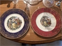2 collectible plates Imperial Salem China 23k