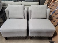 Thomasville - Grey Fabric Guest Chairs