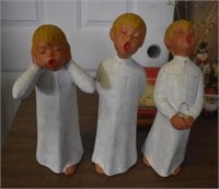 Three Christmas Caroler Figures