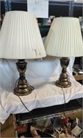 Brass Table Lamps with Shades