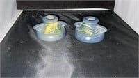 ROSEVILLE USA #1160 2” POTTERY CANDLE HOLDERS