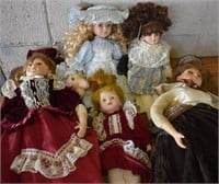 Assorted Lot Bisque Head Dolls