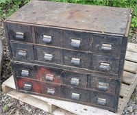 (2) Metal 8-drawer storage bins