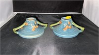 ROSEVILLE USA #1147 POTTERY CANDLE HOLDERS
