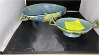 ROSEVILLE USA #414-10” POTTERY BOWL AND #412-6”