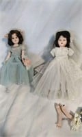 Vintage bride and Bride's maid dolls
