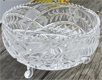 8 1/2" Footed Pattern Glass Bowl