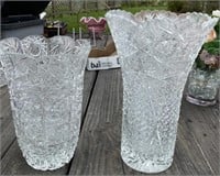 2 - Pattern Glass Vases