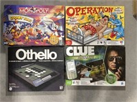 4 Boardgames - Othello, Monopoly Looney Tunes,