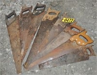 Group of hand saws incl Stanley