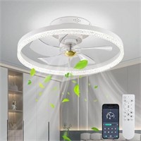 Ceiling Fan with Lights and Remote, 15.7" Modern
