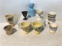 Sixteen Assorted Vintage Stoneware Egg Cups