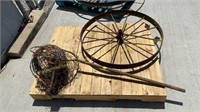 Wagon Wheel, Fishing Net, Oil Lamp