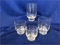 Assorted Size Vintage Clear Glass Flat Tumblers