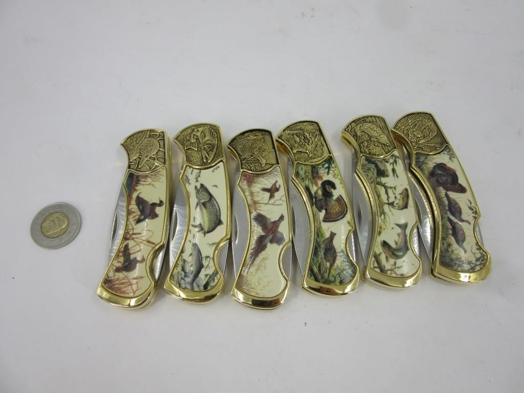 6 couteaux de chasse de collection, Franklin Mint