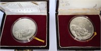 (2) 1986 Empress of China silver coins in cases