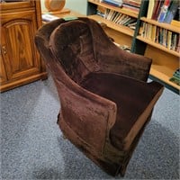 B572 Brown Velveteen Occasional chair