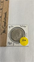 1964 90% silver half dollar coin
